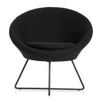 Paris loungestol med sorte ben og sort stof