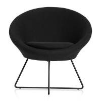 Paris loungestol med sorte ben og sort stof
