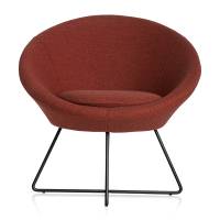 Paris loungestol med sorte ben og rustrød stof