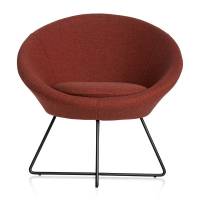 Paris loungestol med sorte ben og rustr&oslash;d stof