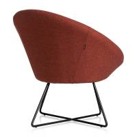 Paris loungestol med sorte ben og rustrød stof
