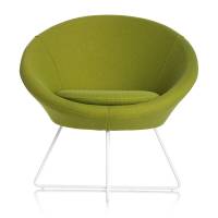 Paris loungestol med hvide ben og limegr&oslash;n stof