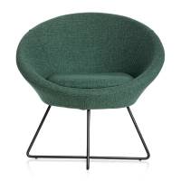 Paris loungestol med sorte ben og petroleumsgr&oslash;n stof