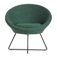 Paris loungestol med sorte ben og petroleumsgr&oslash;n stof