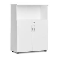 Ekoflex kontorskab 1090x800x355mm i hvidt laminat med lave d&oslash;re