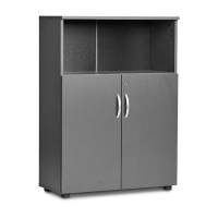 Ekoflex kontorskab 1090x800x355mm i antracit laminat med lave d&oslash;re