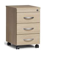 Ekoflex skuffesektion med 3 l&aring;sbare skuffer i eg laminat 