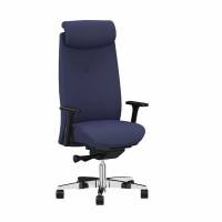 Savo XO kontorstol med Marine bl&aring; tekstil og krom fodkryds