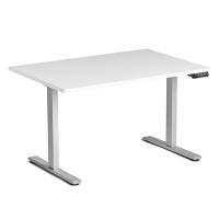 Ekoflex 2.0 h&aelig;ve-s&aelig;nkebord 120x80cm i hvid med alugr&aring;t stel 