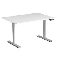 Ekoflex 2.0 h&aelig;ve-s&aelig;nkebord 120x80cm i hvid med alugr&aring;t stel 