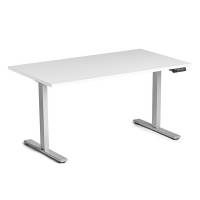 Ekoflex 2.0 h&aelig;ve-s&aelig;nkebord 140x80cm i hvid med alugr&aring;t stel 