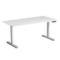 Ekoflex 2.0 h&aelig;ve-s&aelig;nkebord 160x80cm i hvid med alugr&aring;t stel 