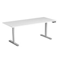 Ekoflex 2.0 h&aelig;ve-s&aelig;nkebord 180x80cm i hvid med alugr&aring;t stel 