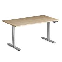 Ekoflex 2.0 h&aelig;ve-s&aelig;nkebord 140x80cm i eg med alugr&aring;t stel 