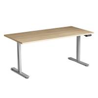 Ekoflex 2.0 h&aelig;ve-s&aelig;nkebord 160x80cm i eg med alugr&aring;t stel 