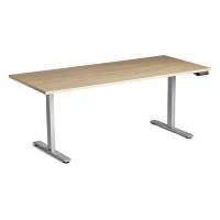Ekoflex 2.0 h&aelig;ve-s&aelig;nkebord 180x80cm i eg med alugr&aring;t stel 