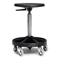 All-round montørstol høj med let rullende hjul og sort understel