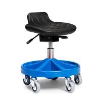 All-round Comfort mont&oslash;rstol lav med let rullende hjul og bl&aring;t understel