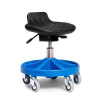 All-round Comfort mont&oslash;rstol lav med let rullende hjul og bl&aring;t understel