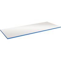 Bordplade 1500x620x24mm i lys grå HPL laminat med blå ABS kant