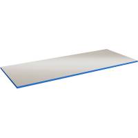 Bordplade 1200x800x24mm i lys grå vinyl med blå ABS kant