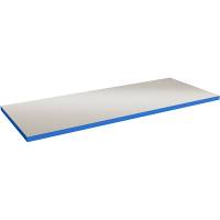 Bordplade 1500x620x40mm i lys grå vinyl med blå ABS kant