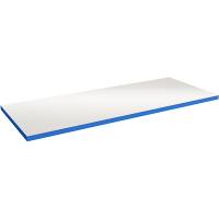 Bordplade 2500x620x40mm i lys grå HPL laminat med blå ABS kant