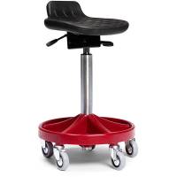 All-round Comfort mont&oslash;rstol h&oslash;j med let rullende hjul og r&oslash;dt understel