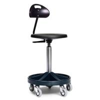 All-round mont&oslash;rstol h&oslash;j med rygst&oslash;tte, let rullende hjul og sort understel 