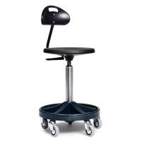 All-round mont&oslash;rstol h&oslash;j med rygst&oslash;tte, let rullende hjul og sort understel 