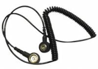 ESD spiral jordingskabel på 1,8 meter med trykknap til ESD-armbånd 