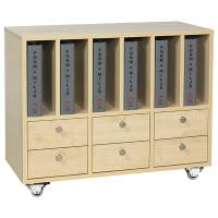 Mora mobilt elevskab med 6 skuffer 720x900x400mm birk