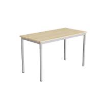 Bord Combi 120x60cm i birk højtrykslaminat med alugråt stel, højde 72cm