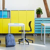 Office skrivebord 70x60cmm h&oslash;jde 72cm birk laminat, alugr&aring;t stel