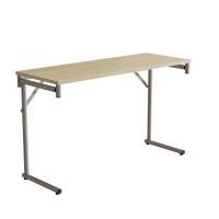 Klapbord Silhuett 120x45cm med birk HPL bordplade, s&oslash;lv stel