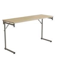 Klapbord Silhuett 130x45cm med birk HPL bordplade, s&oslash;lv stel