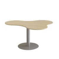 Am&ouml;ba bord 120x150cm 72cm h&oslash;j i birk laminat med alugr&aring;t stel
