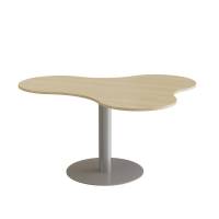 Am&ouml;ba bord 120x150cm 72cm h&oslash;j i birk laminat med alugr&aring;t stel