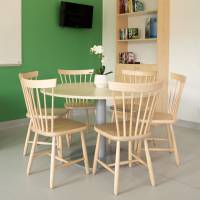 Cirkum bord Ø120cm 72cm høj i birk laminat med alugråt stel