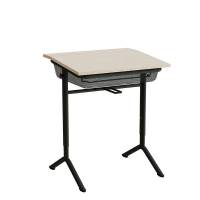 Atlas elevbord 65x55cm i lydd&aelig;mpende hvidpigmenteret eg med sort stel, h&oslash;jde 70-90cm