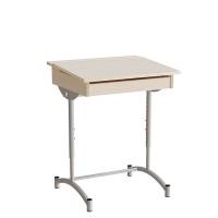 Elevbord 65x55cm i birk h&oslash;jtrykslaminat med alugr&aring;t stel, h&oslash;jde 70-90cm