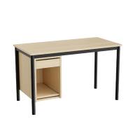 Sybord 120x60cm i birk laminat med sort stel, højde 72cm