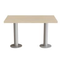 Marie bord 120x70cm 72cm h&oslash;j i massiv birk med alugr&aring;t stel