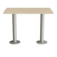 Marie bord 120x70cm 110cm høj i massiv birk med alugråt stel