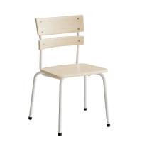 Classic 151 elevstol i massiv birk med hvidt stel