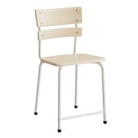 Classic 156 elevstol i massiv birk med fodst&oslash;tte og hvidt stel 