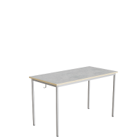 Elevbord 120x60cm i lys grå linoleum med alugråt stel, højde 72cm