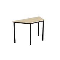 Office skrivebord trapezformet 120/60x52cm højde 72cm birk laminat, sort stel