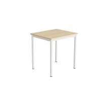 Office skrivebord 70x60cmm højde 72cm birk laminat, hvidt stel
