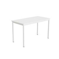 Bord Combi 120x60cm i hvid h&oslash;jtrykslaminat med hvidt stel, h&oslash;jde 72cm